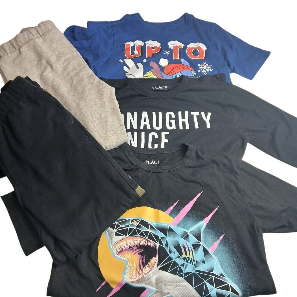 Children’s Place Boys Lot 5 T-Shirts Long/Short Sleeves Sweat Pants Size L 10